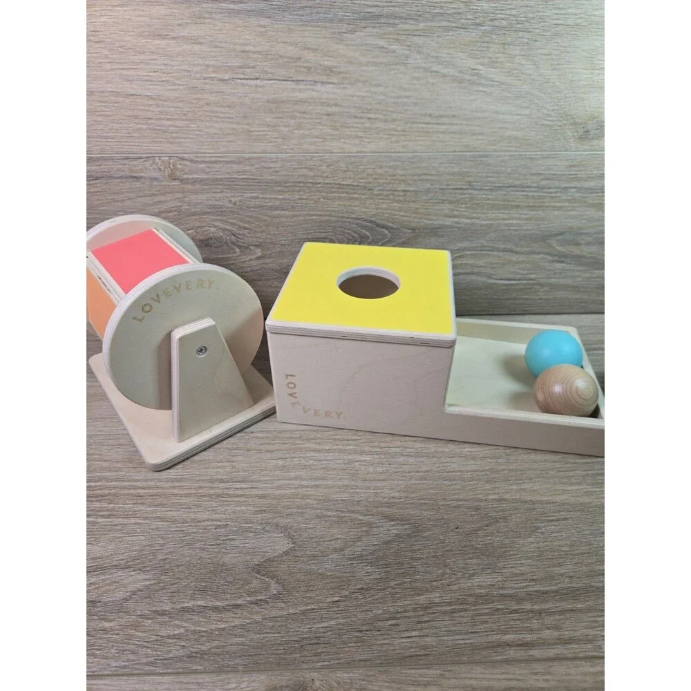 Lovevery  Spinning Rainbow Color Wheel & Ball Drop Montessori Toy Lot